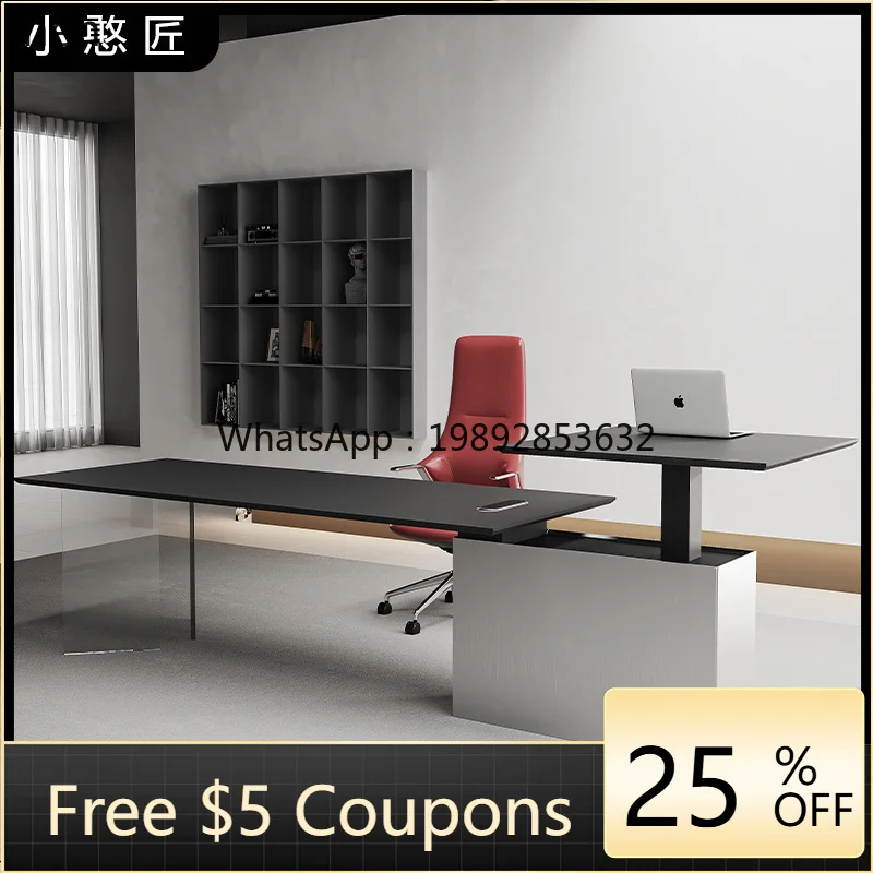 

intelligent lifting computer desk study desk simple modern office high-end boss desk and chair combination home decor