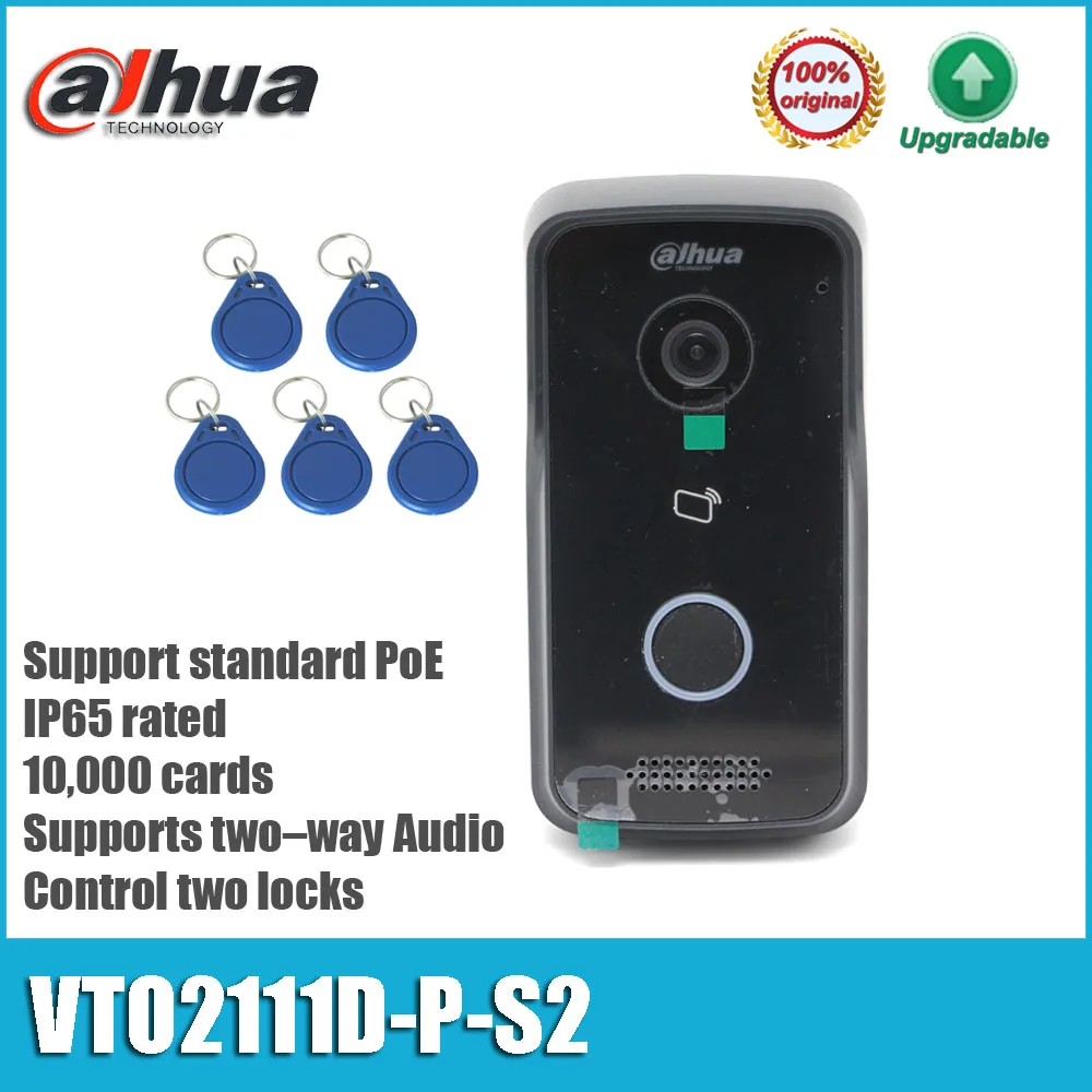 Original Dahua VTO2111D-P-S2 IR WDR Video Intercom IP65 POE IP Villa Door Station Doorbell