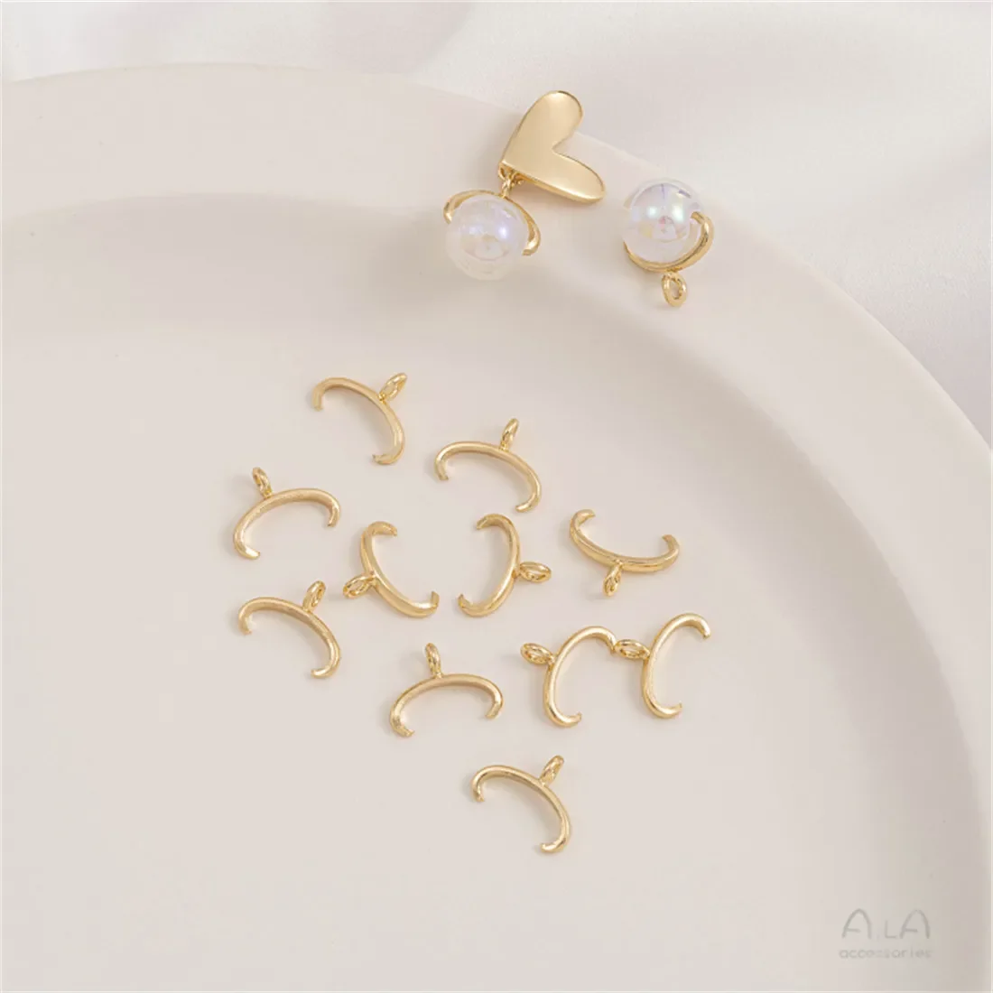 14 К Золотой Рог Лук Коготь Пряжка Семена Дыни Зажим Пряжка Из Бисера Ручная Работа DIY Подвесная Пряжка Из Бисера Ювелирные Аксессуары Материалы