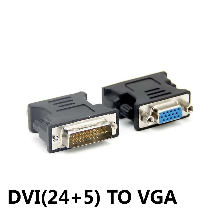 Adaptador hembra DVI a VGA, enchufe de DVI-I, 24 + 1/5 P a conector VGA, convertidor de tarjeta gráfica de vídeo HD para PC, proyector HDTV