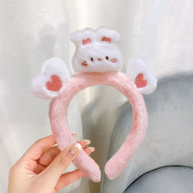 Cute Stuffed Animals Headband Frog Bunny Bear  Cute Anime Plushie Hair Accessories Halloween Series Kid Toys Doll Girl Gift