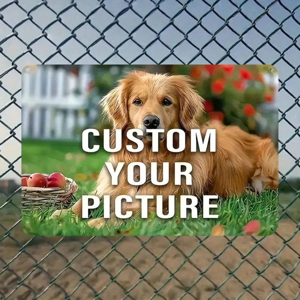 Bar Office Indoor Outdoor Wall Art [2D Flat] 20x30cm 8x12 Inch Customizable Metal Plaque Custom Photo Logo Easy Hang No Power On
