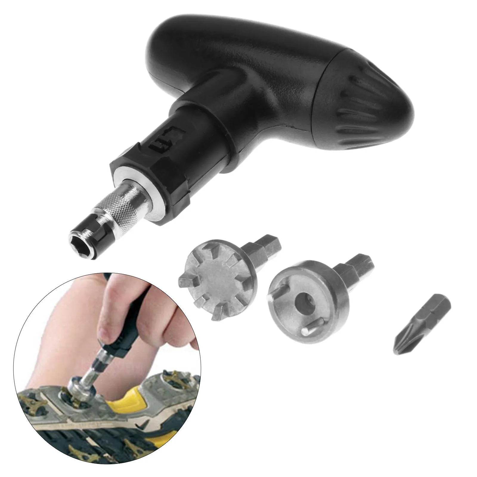 

1set Golf Ratcheting Spike Wrench with Adjustable on/off Ratchet Style Switch Golf Cleats Remove Install Tool Golf Spikes Wrench