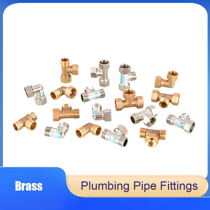 

1/2" Brass Male Female Thread Straight Elbow Tee Union Pipe Fitting Plumbing Connector for Water Heating Pipeline