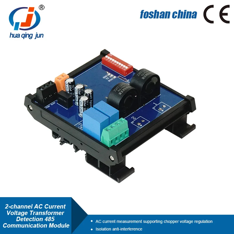 

Huaqingjun 2-канальный RS485 модуль обнаружения трансформатора тока и напряжения Высокоточный модуль сбора данных