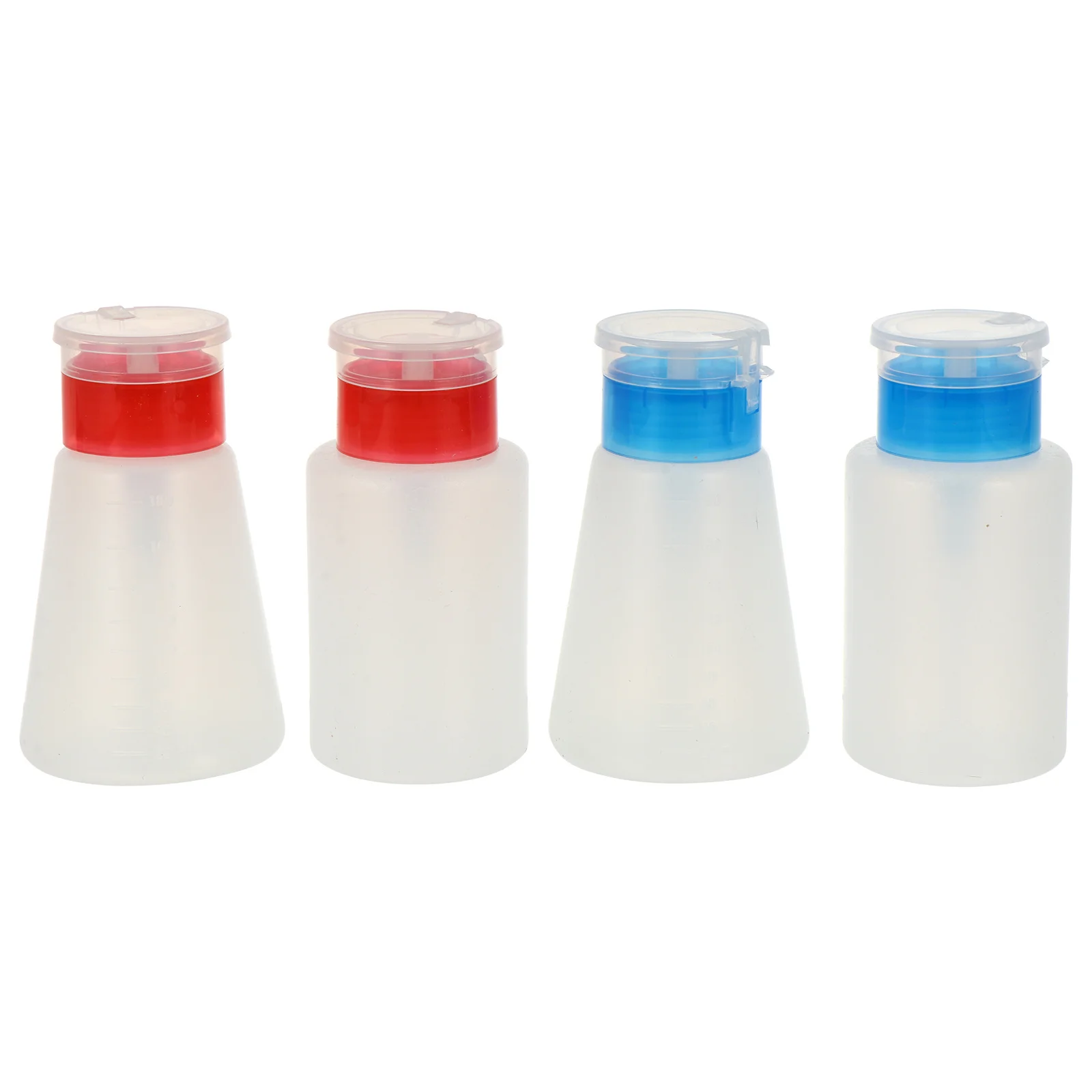 4 قطعة مزيل طلاء الأظافر زجاجة مضخة موزع الضغط الحاويات مانعة للتسرب لتخزين السائل مسمار الفن زجاجة فارغة