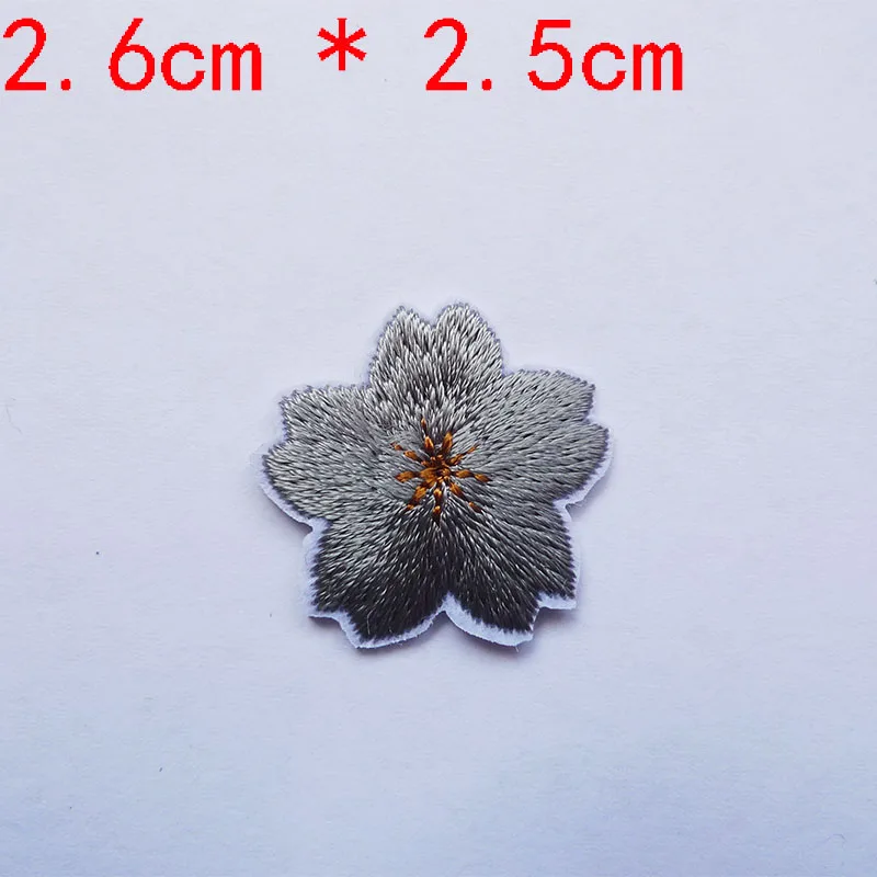 10 Pcs Colorful Cute Cherry Blossoms Patches Clothes Dress Embroidery Applique Sewing Supplies Decorative Pink Green Blue Red