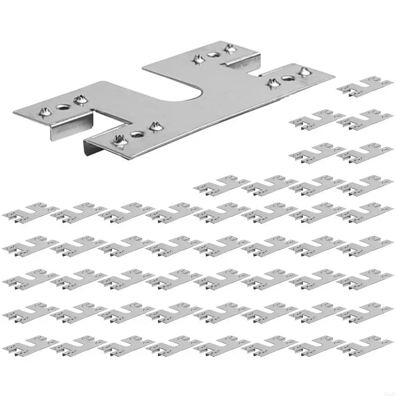 

652F 50pcs PV Grounding Conductive Sheet Gasket Solar Panel Cable Clamp PV Grounding Clip Washer Sheet 28x50mm