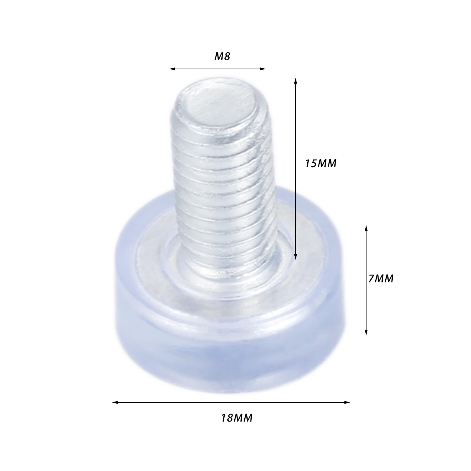 10 stks Meubels Voeten Verstelbare Transparante Pad Schroef M6/M8 * 18mm Nivellering Tafel Hoogte Balans Stoel Been Beschermen Vloer Anti-slip