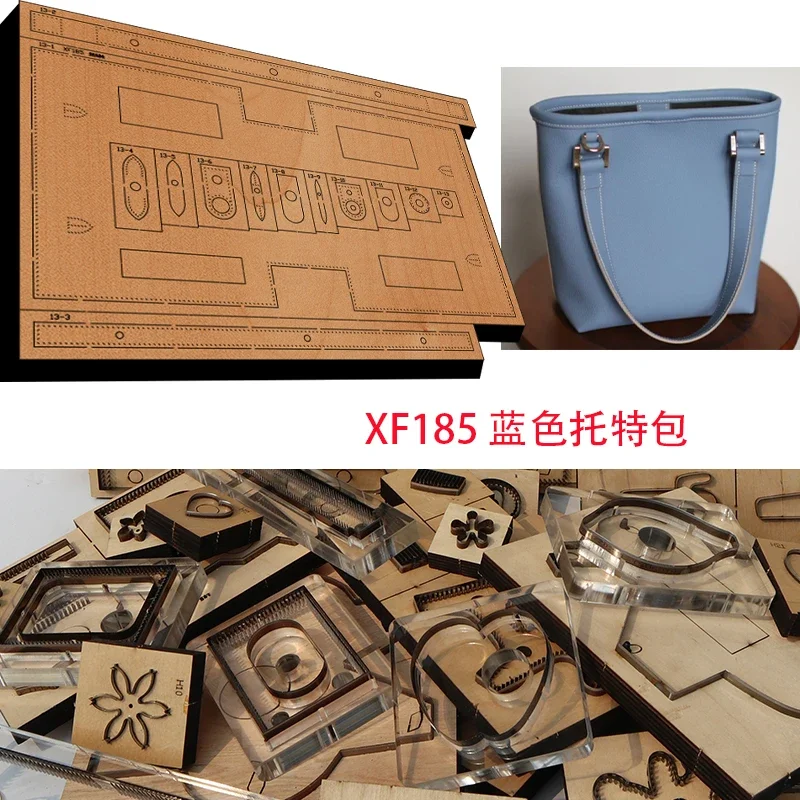 New Japan Steel Blade Wooden Die Blue Tote Bag Leather Craft Punch Hand Tool Cut Knife Mould XF185 Leather Craft Tools