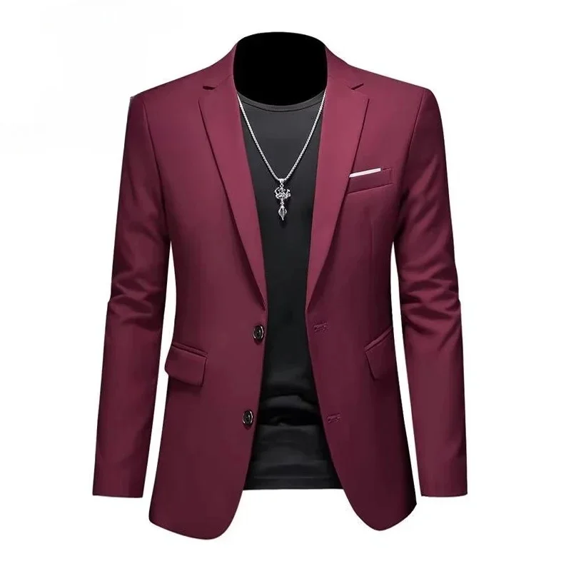 Weiße formelle Jacken für Herren, zwei Knöpfe, langärmelig, koreanische Herrenanzugjacken, Bürokleidung, Hochzeitsblazer – Detail 9
