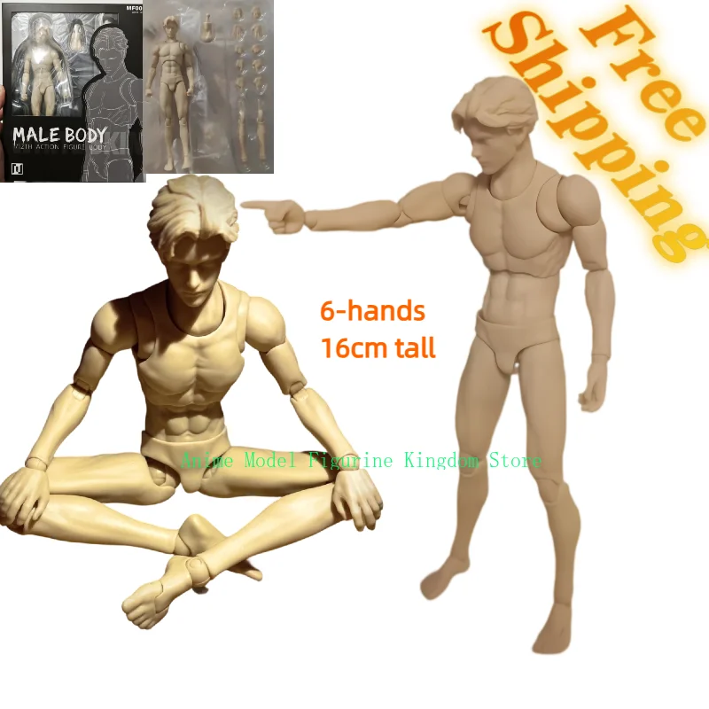 

In Stock Mirrfig MF001 1/12 Male Lean Thin Joint Body 16.2cm Super Flexible White Yellow Action Figure Anime Body Model Toy Gift