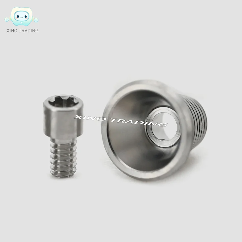 Conjunto de 6 Bases Multifuncionais Fresadas em CNC de Alta Precisão para Implantes Dentários Nobel Active - Produto Metálico de Substituição do Fabricante