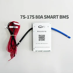 JK-BD6A17S8P 7S-17S 80A Smart  bms Built-in Bluetooth support APP intelligent active balancing 0.6A balanced current pack pcm