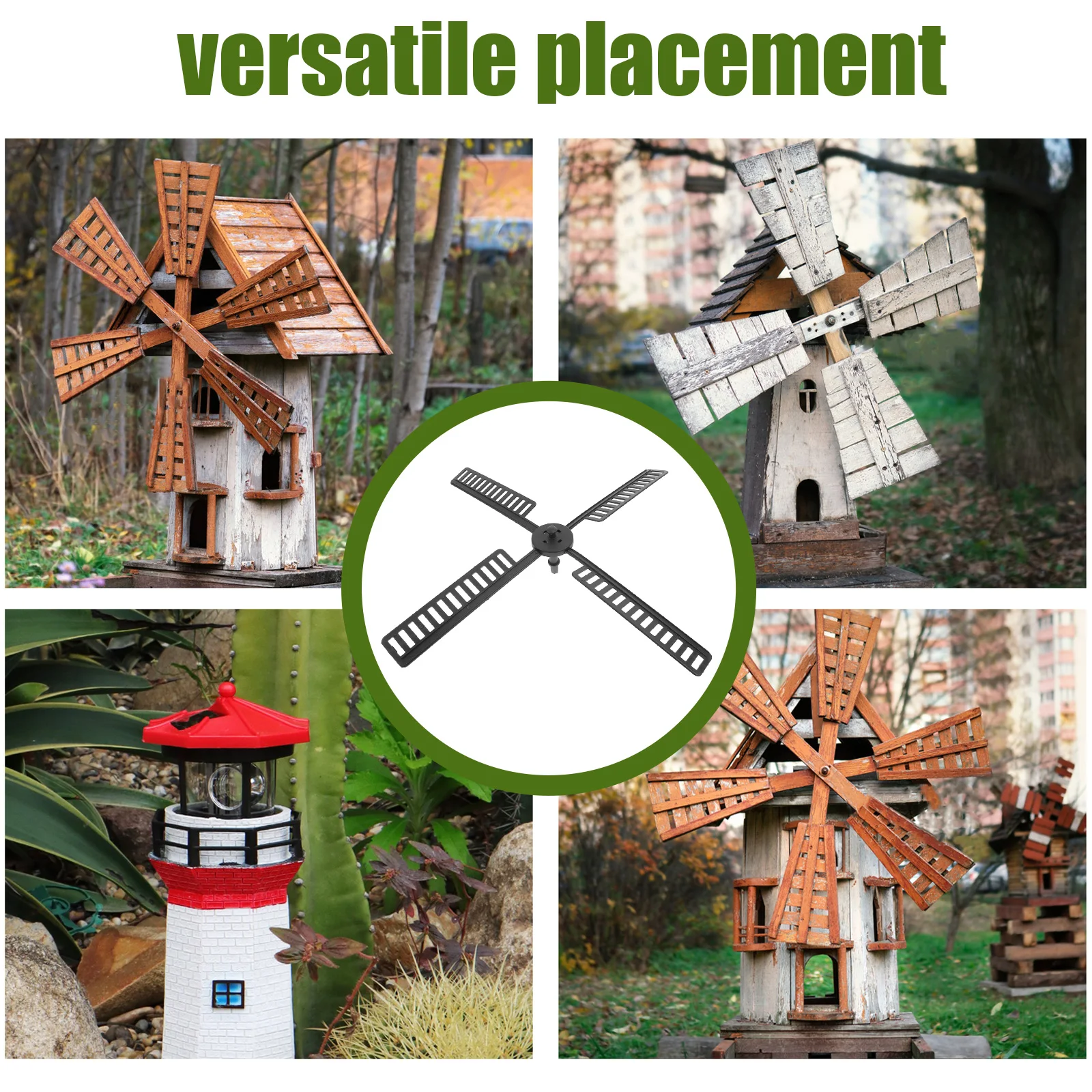 

2 Sets Solar Windmill Lighthouse Accessories Blade Supplies Outdoor Decor Ornament Plastic Child