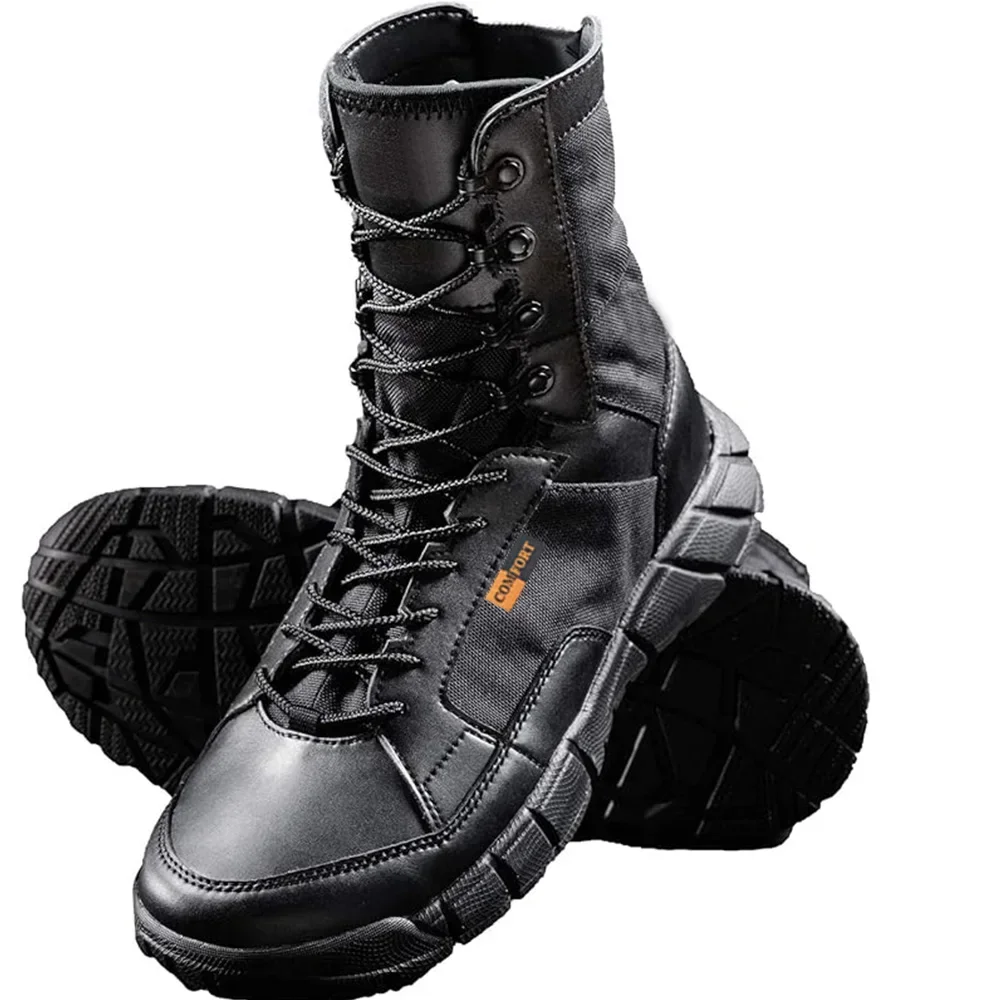 Chaussures tactiques légères pour hommes, bottes de Combat d'entraînement à lacets, imperméables, pour l'extérieur, randonnée, respirantes