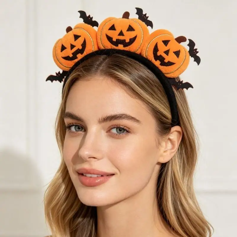 1PCS Halloween Pumpkin Headbands Set - Adorable Jack - O'-Lantern Ears Hair Accessories For Festive Looks