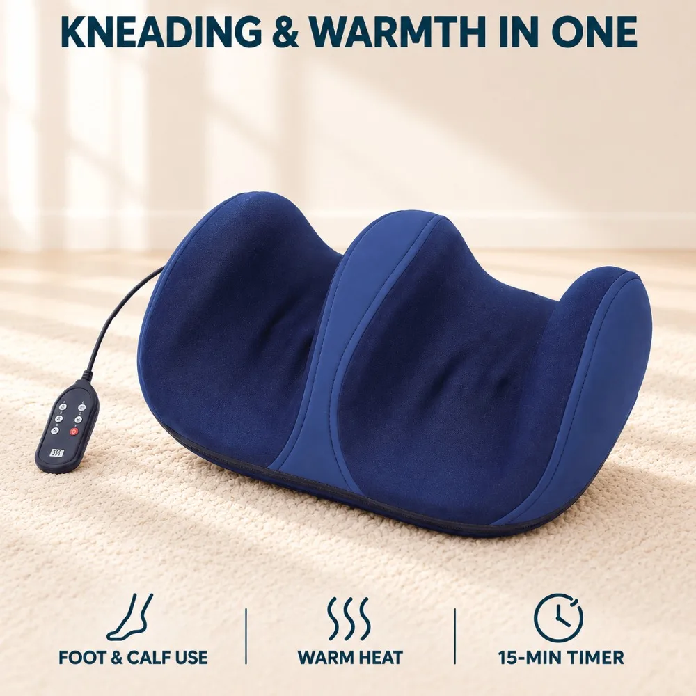 Electric Leg and Foot Massager, Heated Shiatsu Kneading Roller Machine, Deep Kneading Calf Muscle Relaxation for Home Office Use
