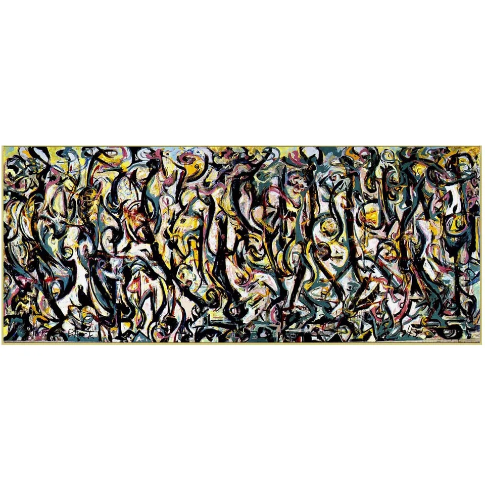 

Hand painted high quality reproduction of Mural by Jackson Pollock Abstract oil painting on canvas Decoration pictures room wall