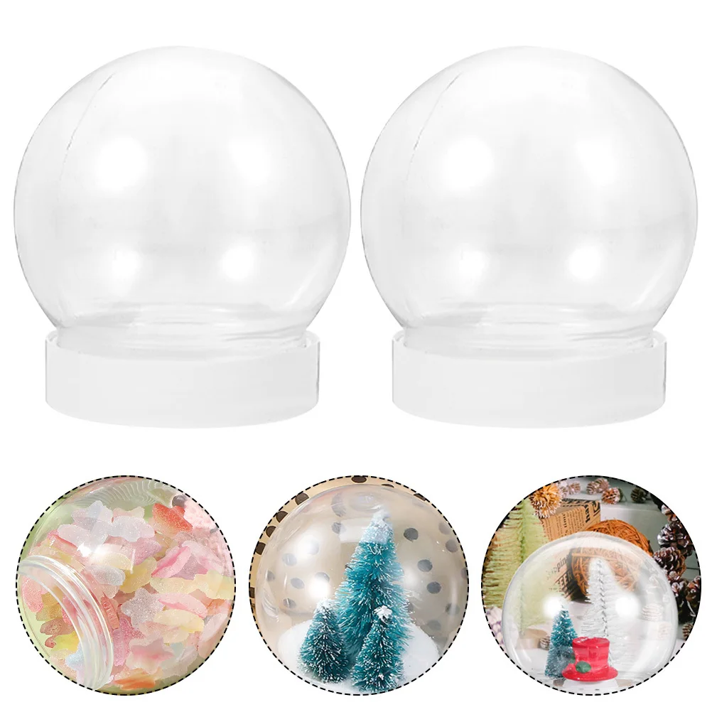 

12Pcs Clear Plastic Water Globes DIY Snow Globe Supplies for Christmas Crafts Decoration DIY Snow Globe Empty Water Globes