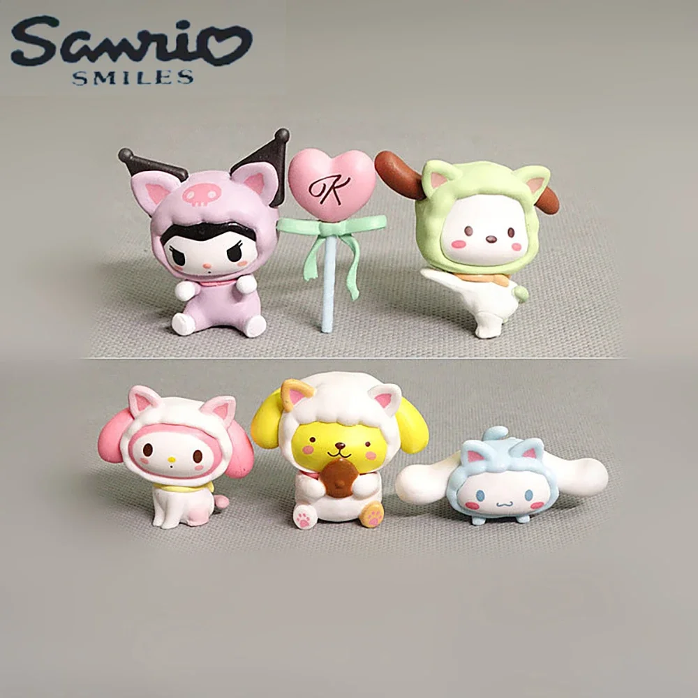 

Фигурка Sanrio 5 см из аниме Kawaii Cinnamoroll Hello Kitty Melody Kuromi Doll сделай сам украшение для торта рождественские подарки для детей