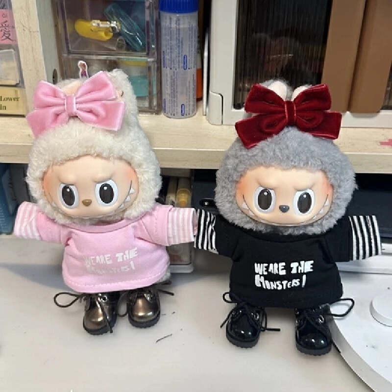 ل Labubu الفينيل ملابس الطفل 17 سنتيمتر قلادة الجلوس سلسلة حفلة سلسلة الأصلي عيد الحب نفس النمط مجموعة طفل كبير #6