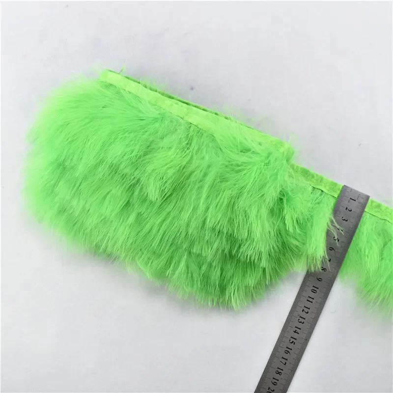 1 Yard Flauschige Marabou-Federborte, Truthahnfeder-Borte, Quasten-Fransenband, Nähzubehör, Dekoration, Bekleidungszubehör – Detail 6