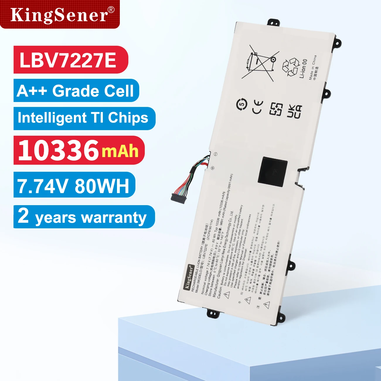 KingSener LBV7227E Battery For LG Gram LG13Z99 15ZB990 15ZD990 LG15Z99 17Z990 17ZB990 17ZD990 LG17Z99 16ZD90P 16Z90PC 80WH