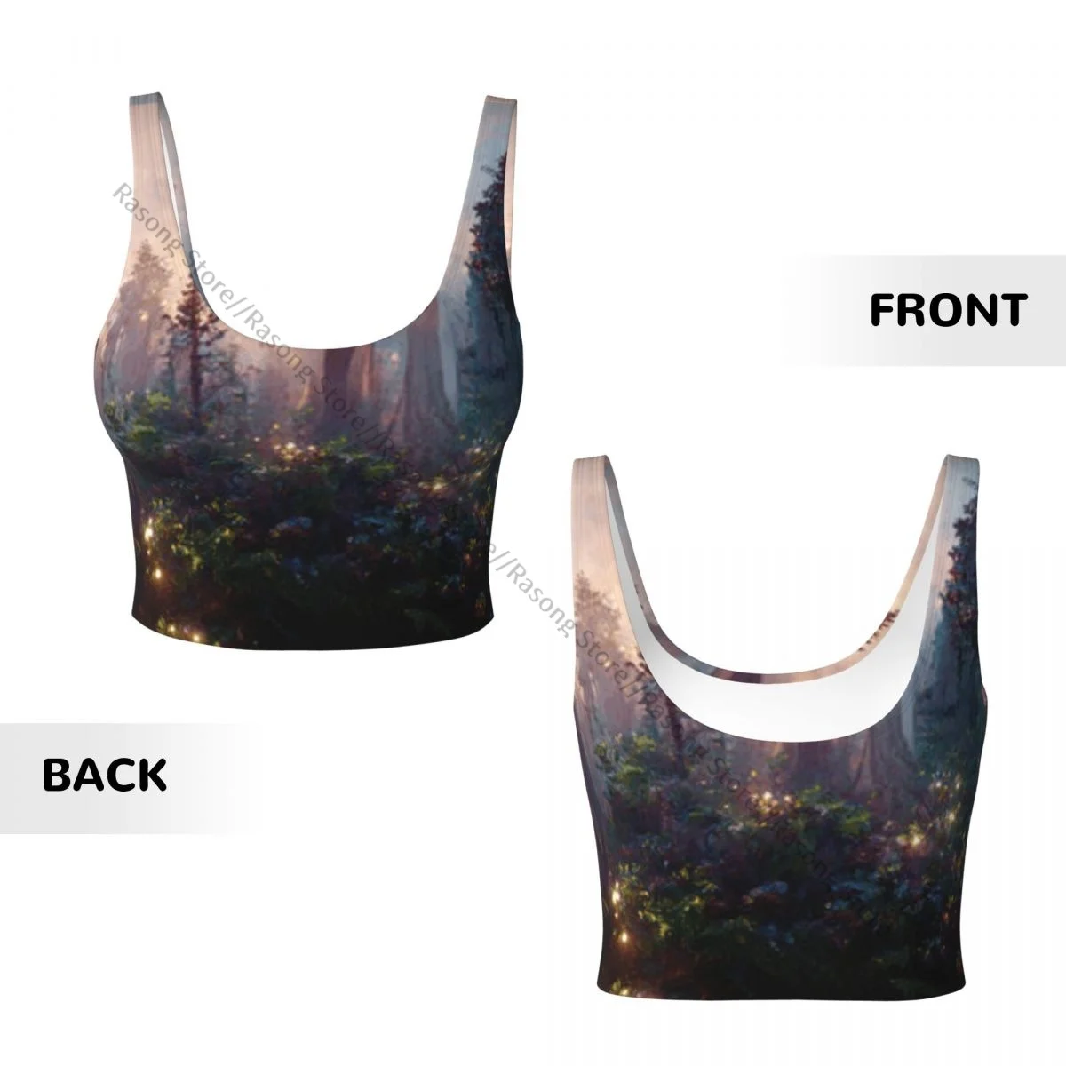 ผู้หญิงเซ็กซี่กีฬาเสื้อกั๊กป่าลึกลับกับเส้นทางหญิงStreetwearกีฬาชุดชั้นในTee Crop Top