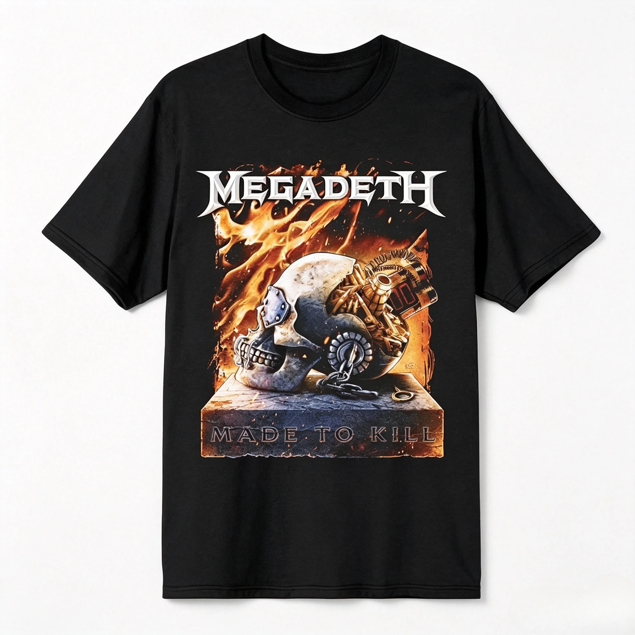 Megadeth Thrash Metal Skull Graphic T‑Shirt Unisex Short‑Sleeve Casual Top Retro Band Print For Metal Music Fans