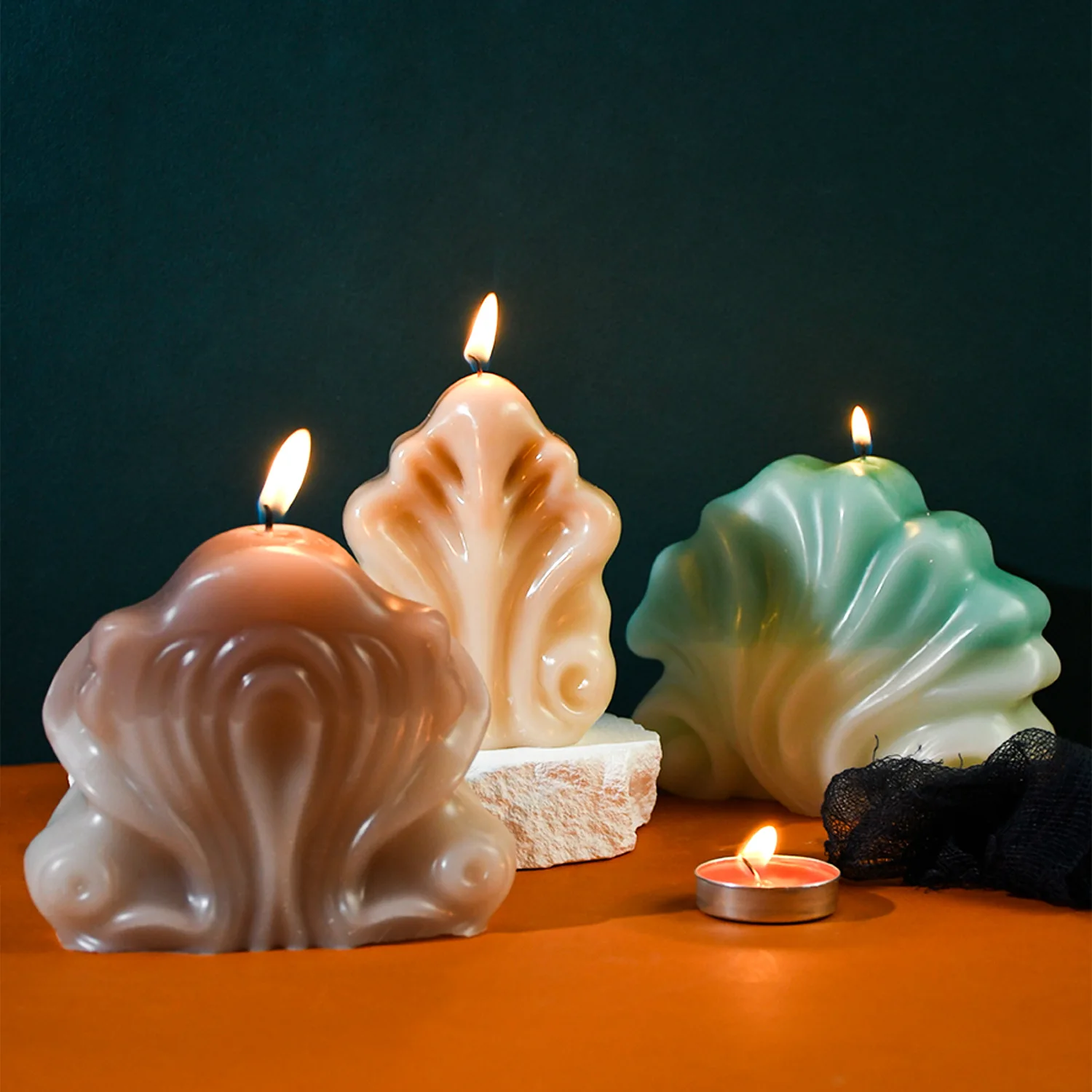 Shells Shape Candle Silicone Mold Chocolate Cube Baking Crystal Resin Mold DIY Aromatherapy Candle Soap Drop Glue Mould