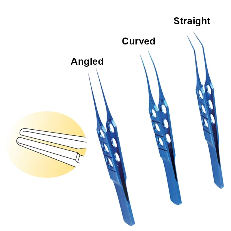 

GREATLH Autoclavable Tying Forceps Straight Curved Angle Head Titanium Alloy Ophthalmic Instrument