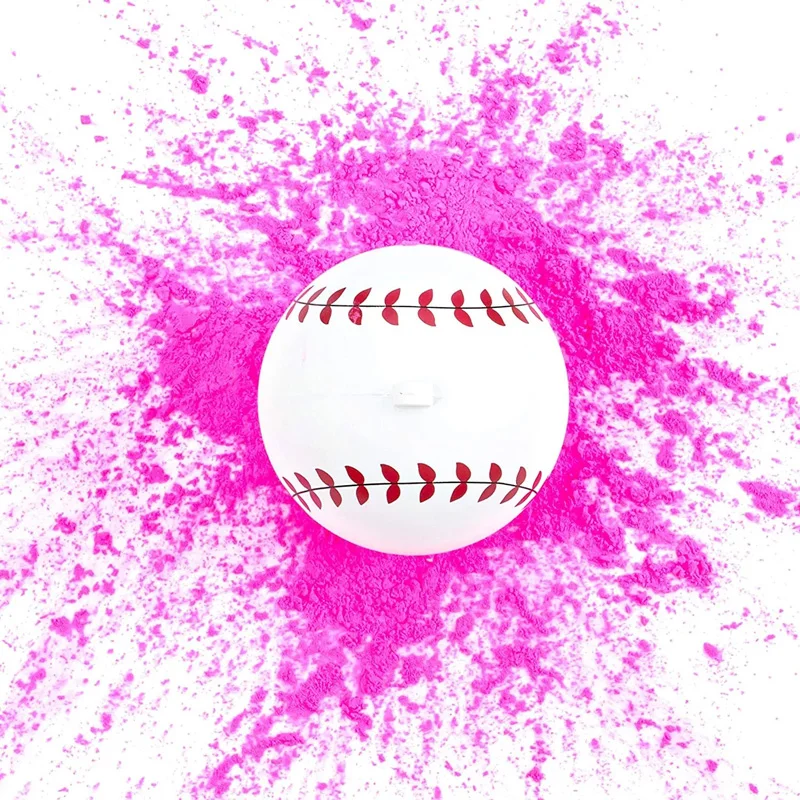 2PCS Funny Gender Reveal Party Powder Baseball Blue Powder Boys and Girls Gender Reveal Power Base Ball Boy or Girl Party Decor