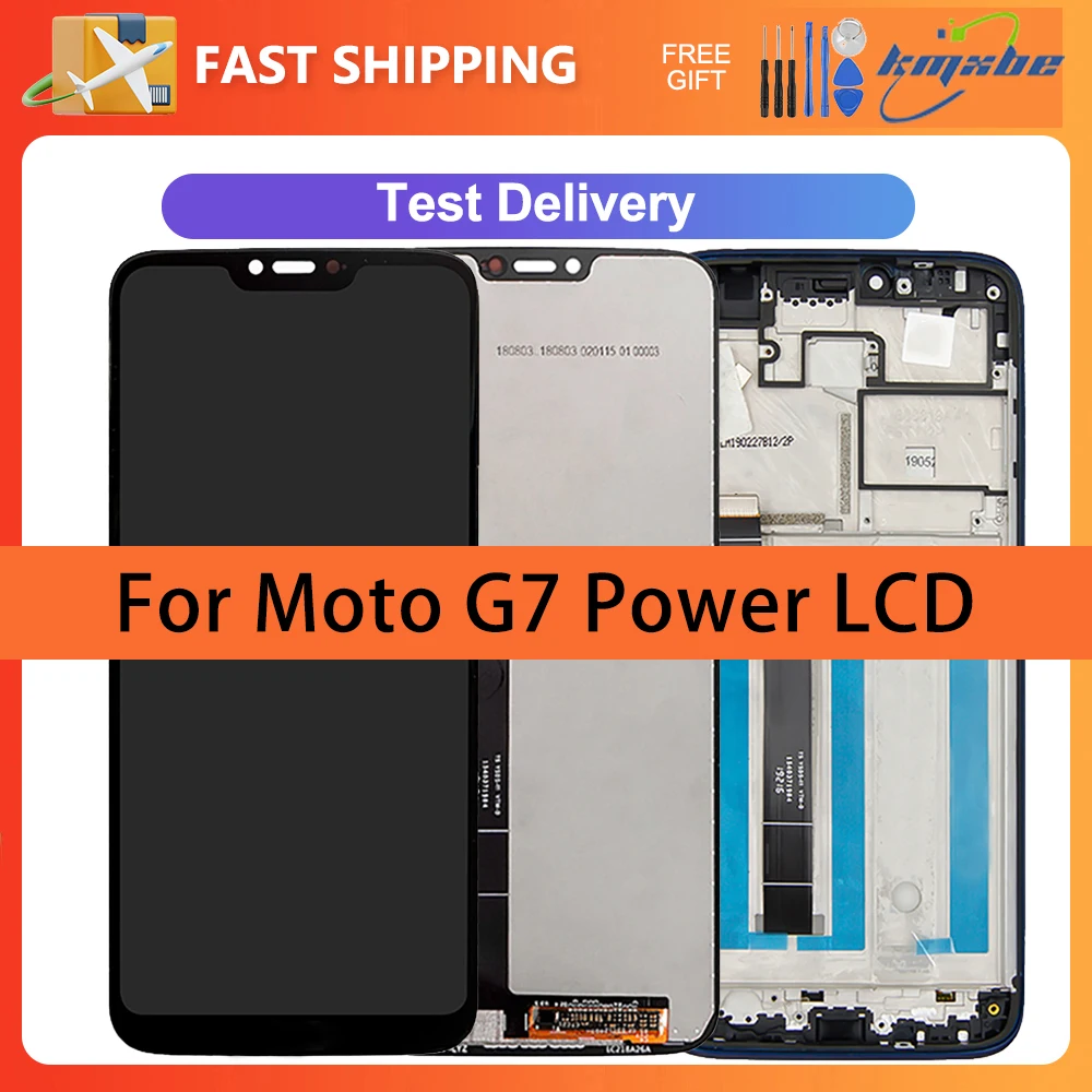 

6.2" LCD For Motorola Moto G7 Power (155mm XT1955-1-2-4-7) (157mm XT1955-6-5) Display Touch Screen Digitizer Assembly With Frame