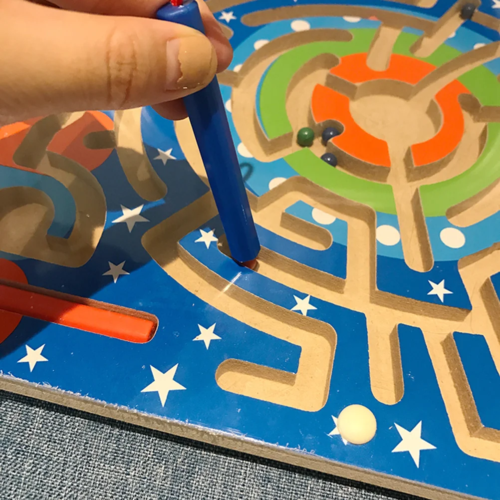 Labirinto di legno Puzzle Gioco da tavolo per bambini Attività di apprendimento educativo Montessori Gioco di rompicapo logico per correre palla per bambini