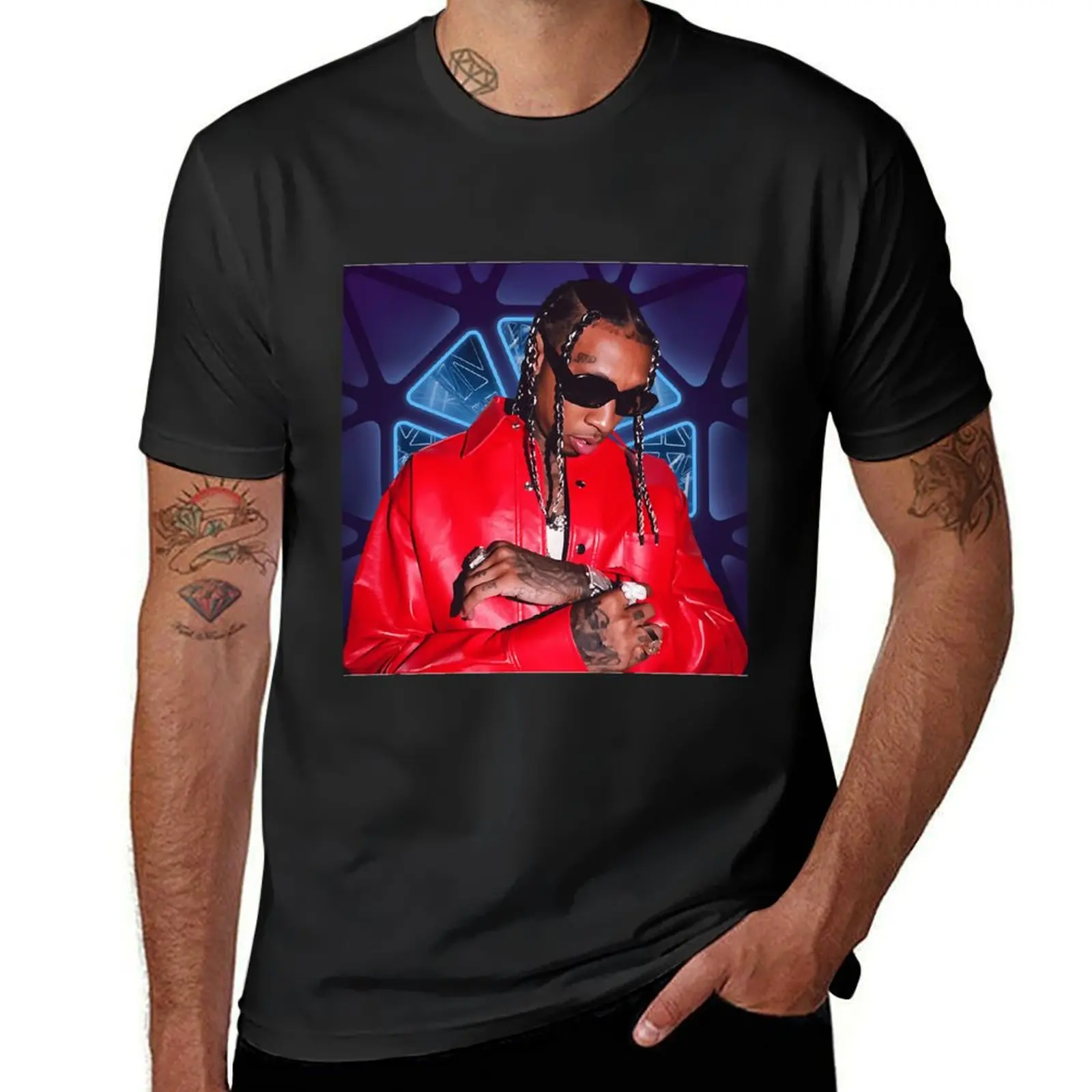 

tygas red jacket T-Shirt basketball graphic tees summer top funny costumes baggy shirts slim fit t shirts for men