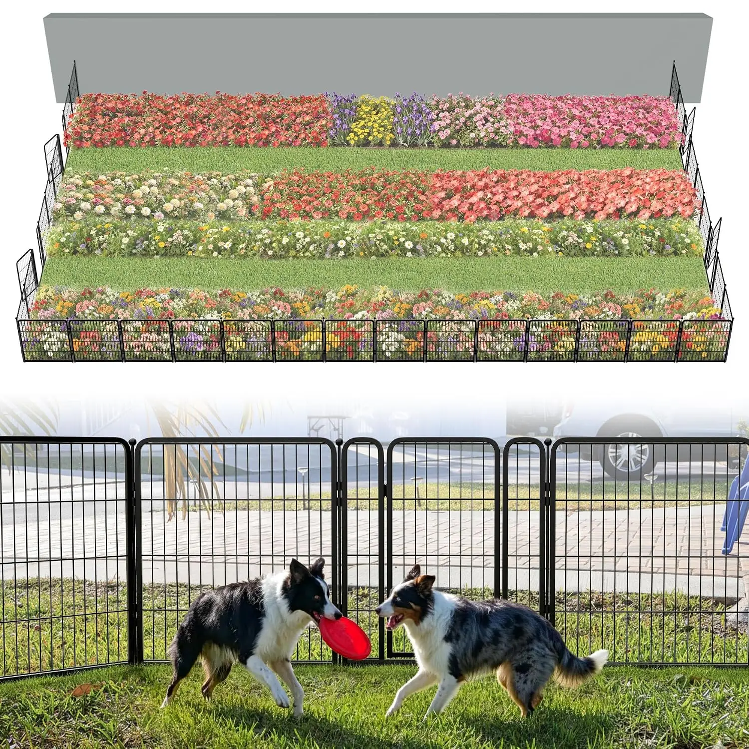 No Dig Garden Fence Outdoor Yard 32in x 72.9ft 32 Panels, Customized