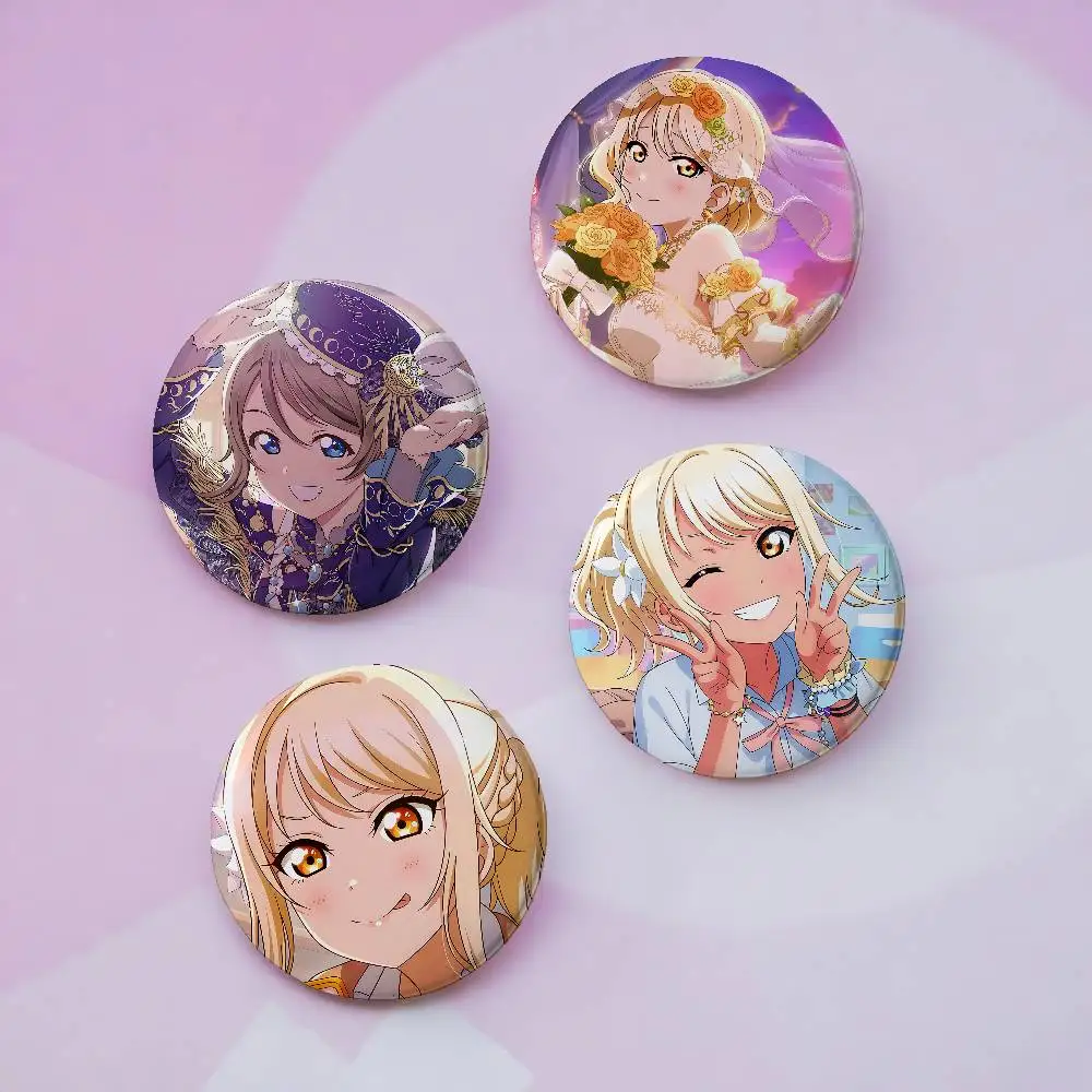 Anime Ai Miyashita Brooches Stylish Ornament Pins Exquisite Round Badge Bag Accessories Jewelry Gifts