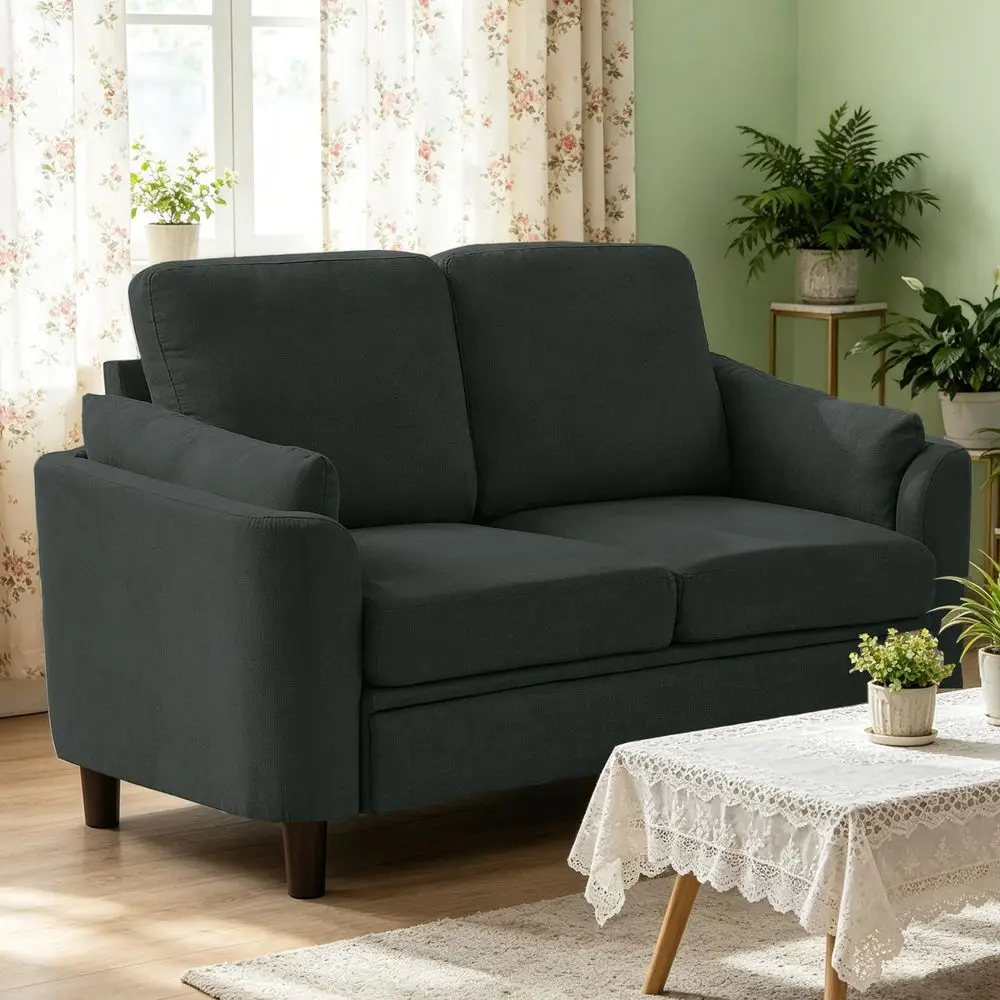 Compact Mid Century Modern Loveseat Sofa