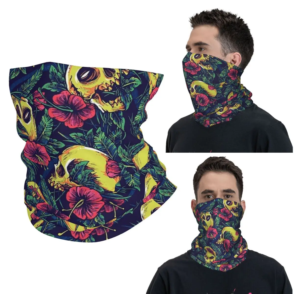 

Скелет ужасов, готический череп, бандана, чехол на шею, шарф с принтом, многофункциональная маска для лица для мужчин, женщин, взрослых