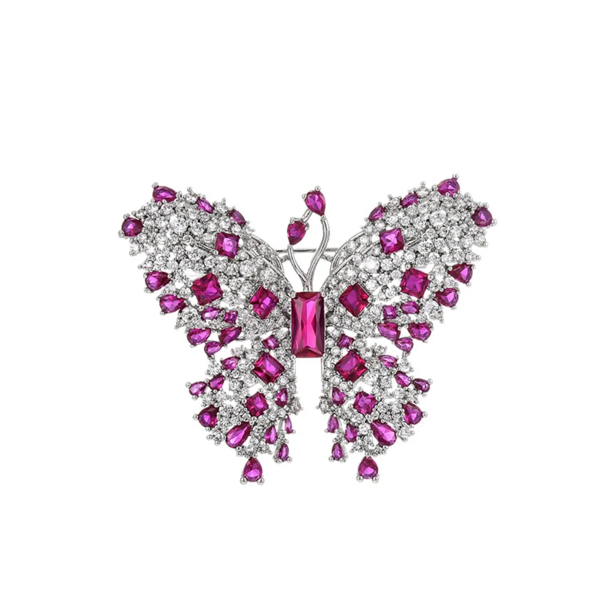 

Beauty Luxury Butterfly Shape Brass Brooch with Cubic Zirconia Clothing Accessories