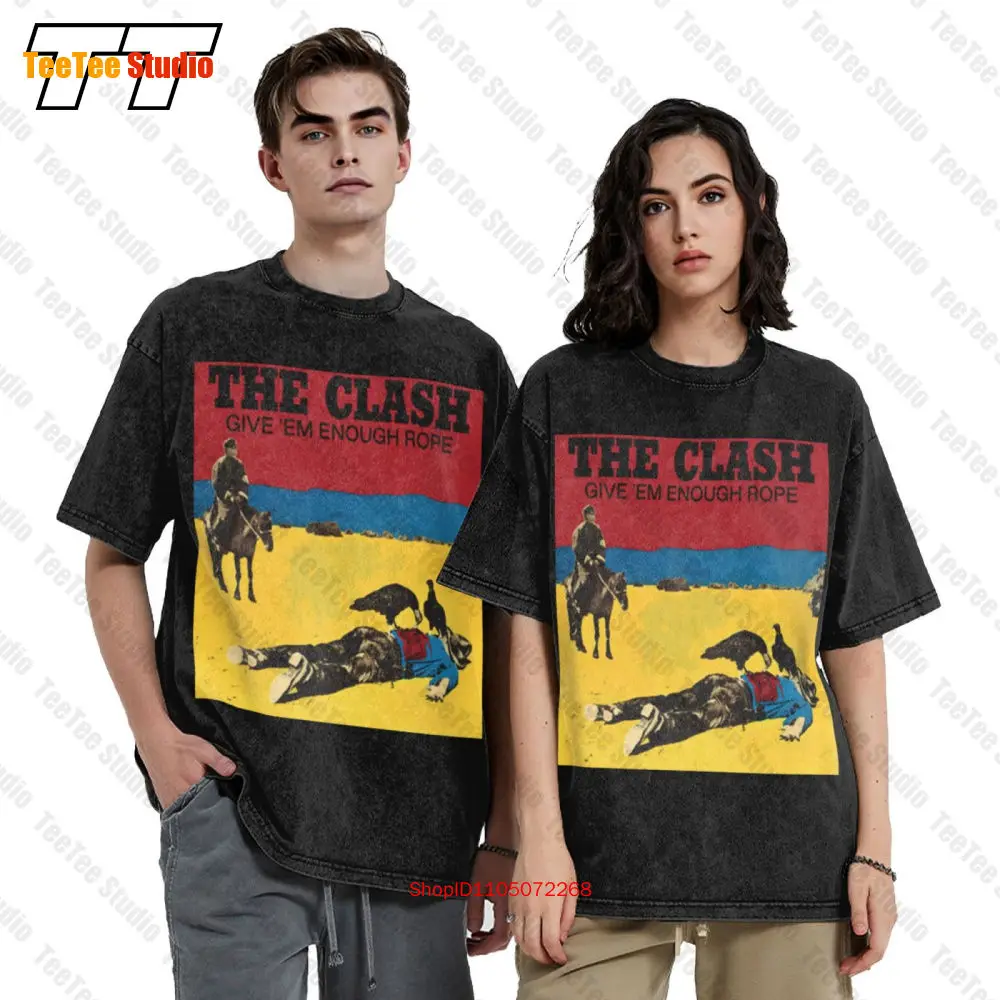 Vintage 70 U2019S The Clash U201Cgive Em Enough Rope 1978 Punk Band Vintage Oversized T-Shirt Rock Streetwear White M I63E