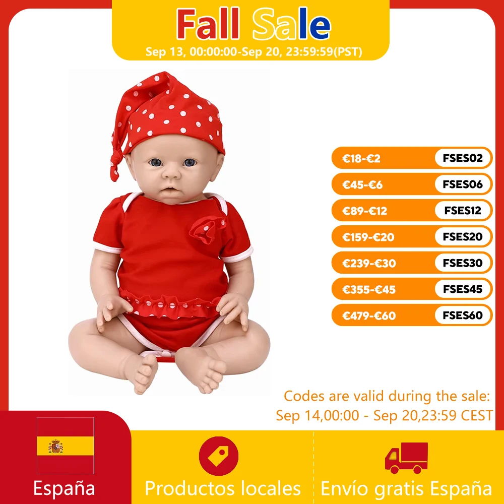 IVITA Versand aus Spanien Lager 100% Vollsilikon Unbemalte Reborn-Babypuppe Großhandel Realistische Babypuppen Lebensechte Spielzeuge