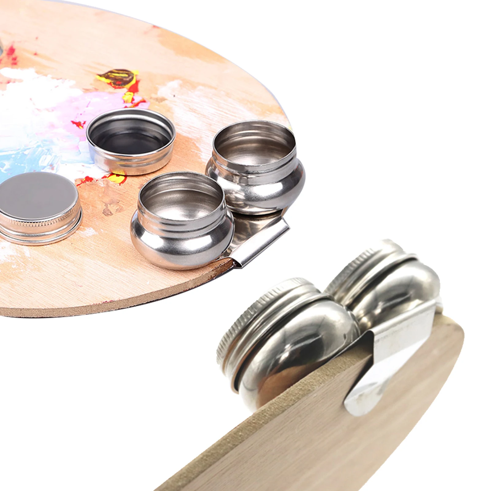 Dual Tray Cup Large Stainless Steel Plastic Mixing Cup With Lid For Paint Pigment Toluene Alkane Solvent Container
