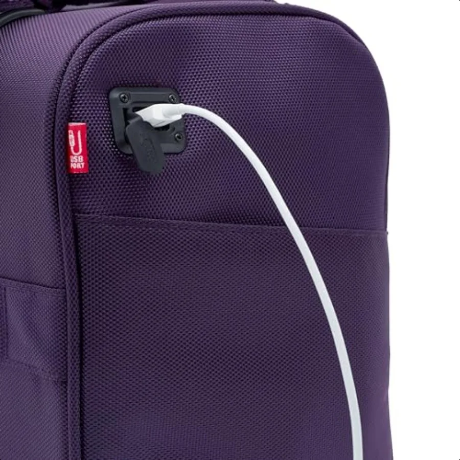 Smart Under Seat CarryOn Lage com porta de carregamento USB Roxo Underseater 15 polegadas