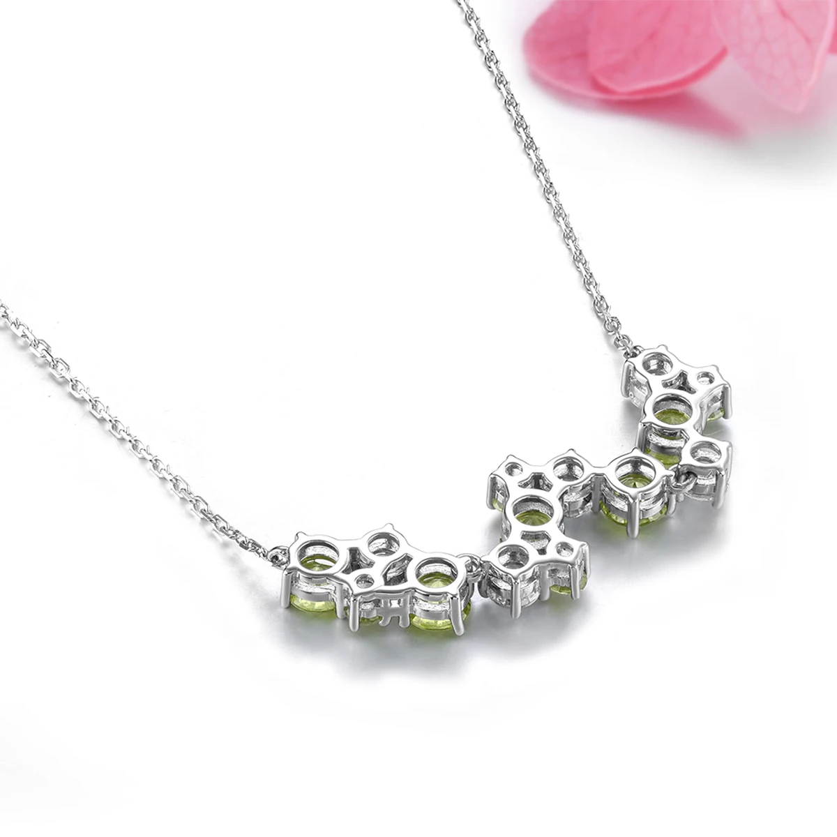 Ciondolo collana in argento Sterling peridoto naturale 3.2 carati collana da donna in vera pietra portafortuna regali romantici di gioielleria raffinata