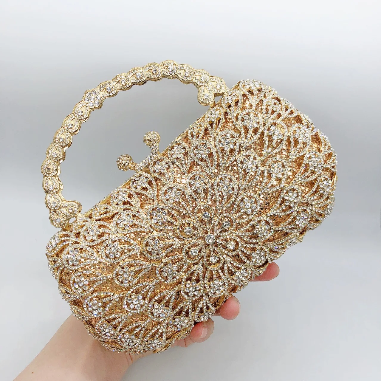 حقيبة عشاء ماسية على شكل زهرة، حقيبة ثقب الصخور، محفظة للولائم