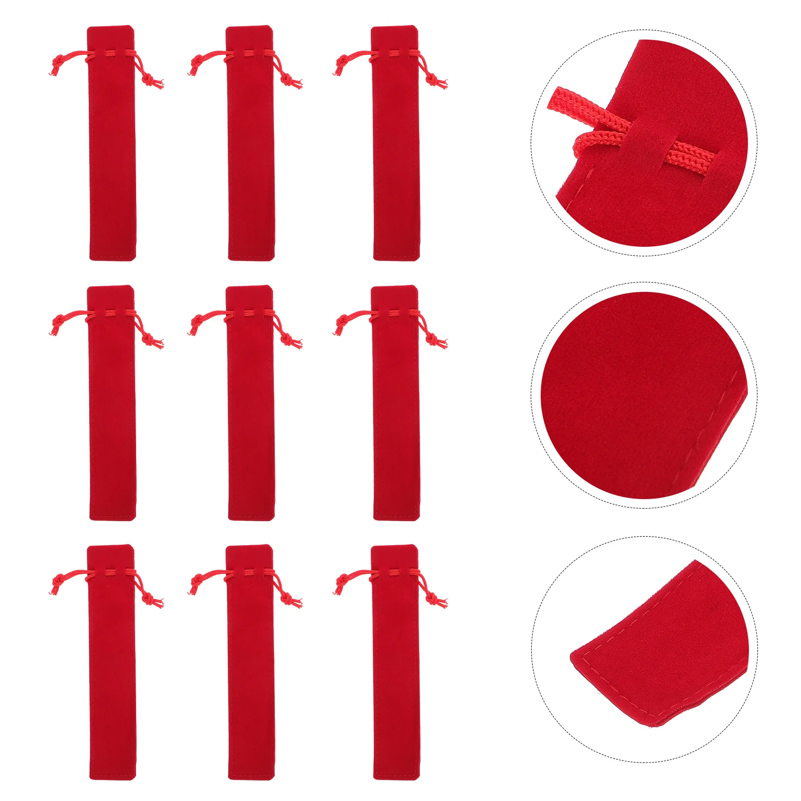 

20Pcs Pen Pouch Drawstring Soft Breathable Pen Sleeve Pencil Bag Professional Business Style Gift Case