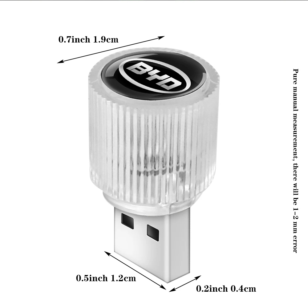 1/2Pcs Car USB Ambient Light LED Decorative Atmosphere Lamps For BYD F3 I3 F6 S6 S8 E5 E6 G3 G6 L3 S7 M6 Tang Song Qing Yuan Max