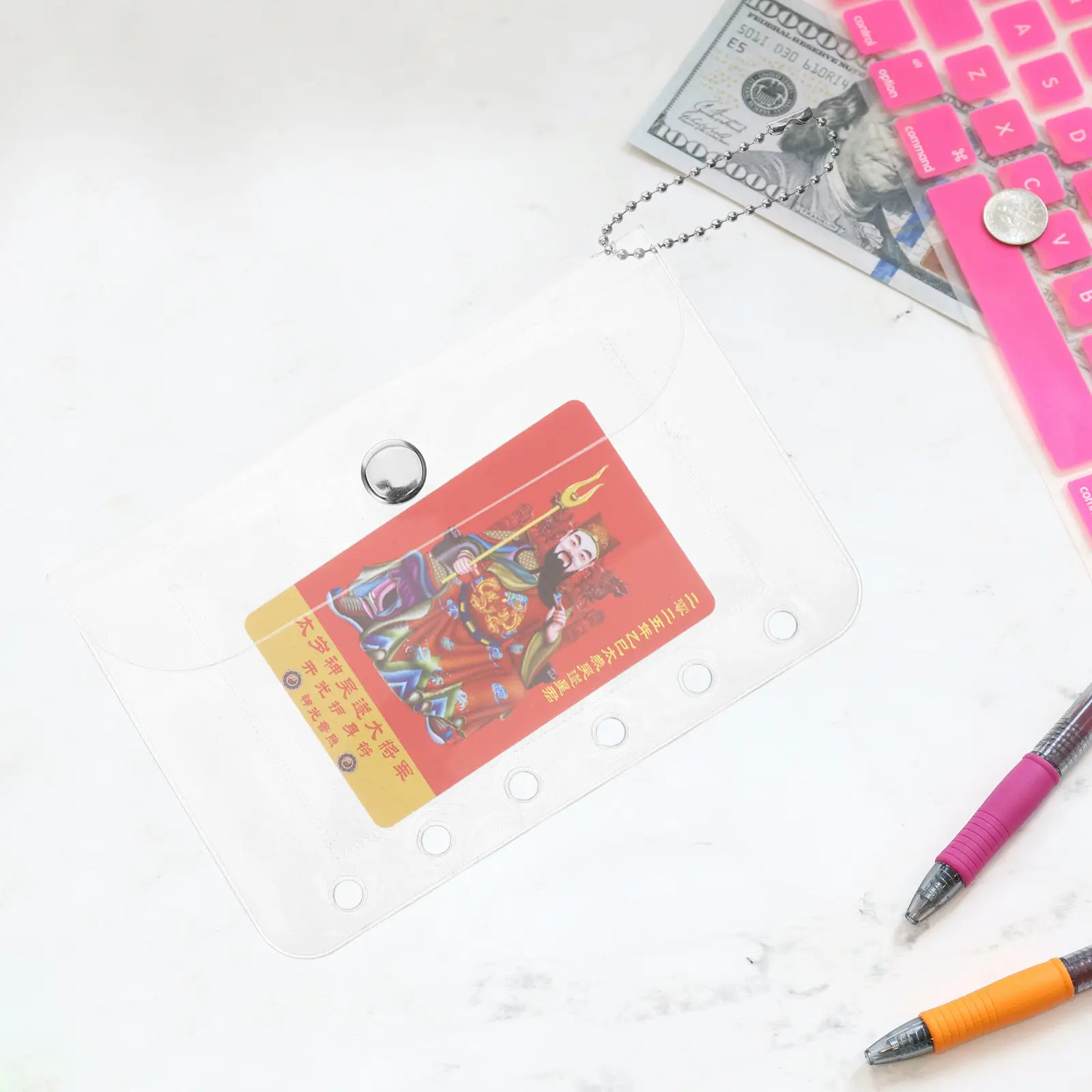 Transparent PVC Card Holder Binder Sleeve Book for Small Cards Photo Collection Clear Keychain Pouch Mini Portable Card